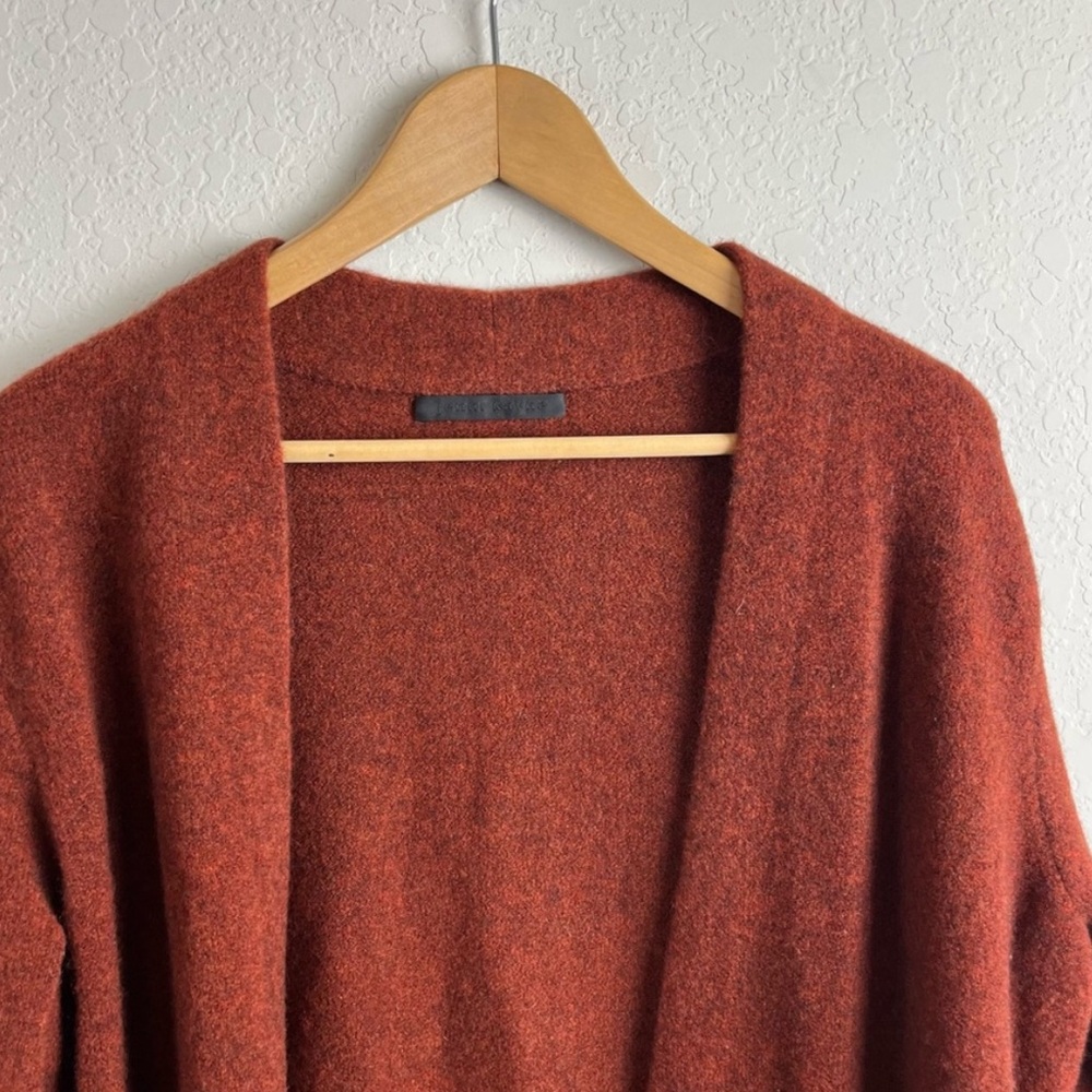 Jenni Kayne Sweater Coat Cardigan Burnt Rust Wool - Picture 4 of 10